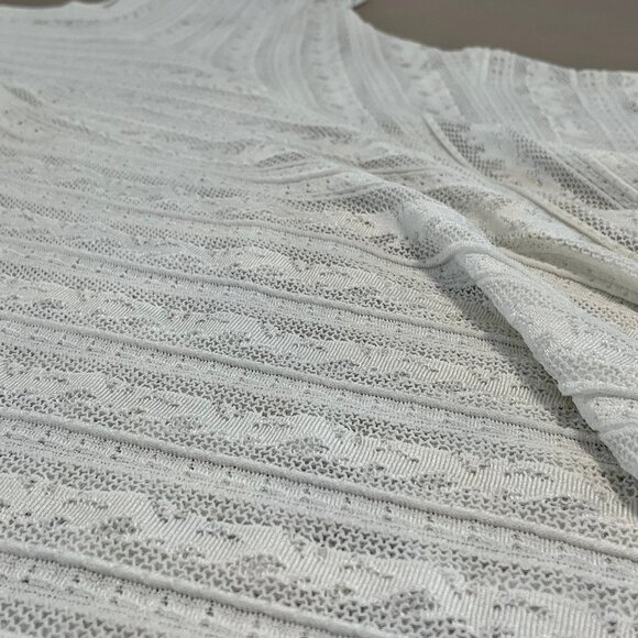 Alaïa Crochet Dress (White) Knitted in corded cotton/nylon and stretch viscose - Picture 3 of 9